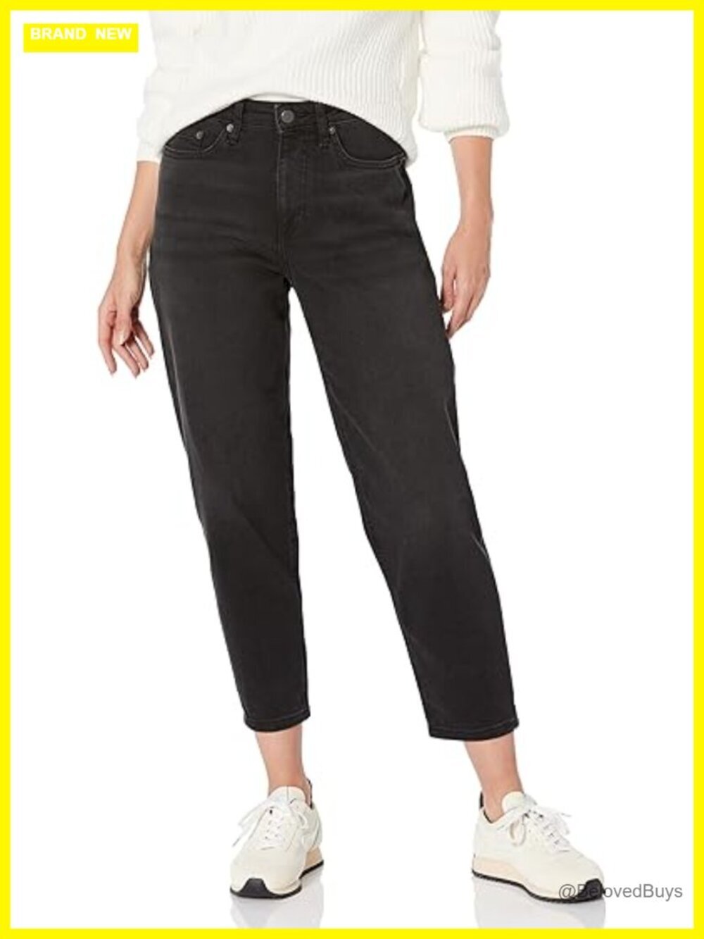 High-Rise Relaxed Leg Tapered Ankle Jeans